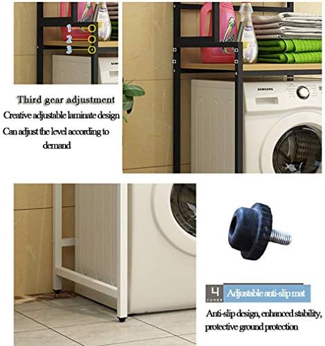 Hokcus Многофункционални Рамки за съхранение на перални машини по рафтовете за съхранение на над Тоалетна, Над перална машина, с Регулируема стойка за краката Дизайн
