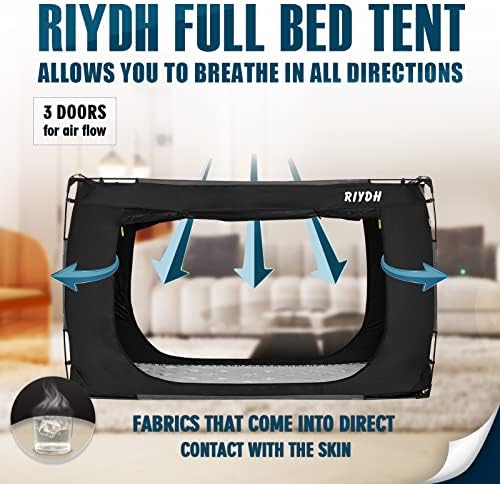 RIYDH Bed Tent Палатки с балдахин за възрастни - Преносима палатка Мечти, Закрит Спални палатки 70% Затъмняване