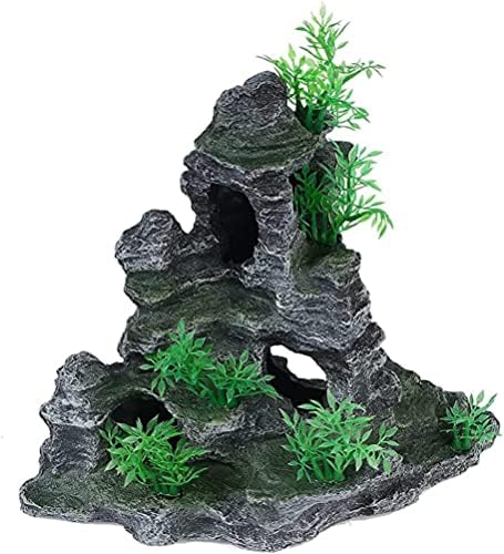 ПЕНК Голям Аквариум С Изглед към Планината, Озеленяване Декор под формата на Скали, Betta, Украса За Аквариум, Камъни От Смола, Скрывающие Пещерни Украса с Малко Расте?