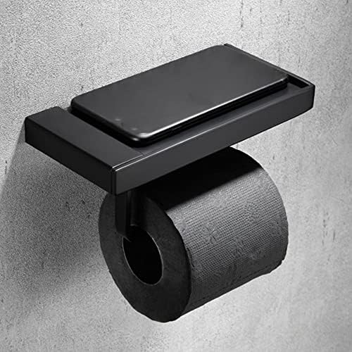 LUKEO Държач за Тоалетна Хартия с Рафт за Телефон, Закачалка За Ролята на Цигарена Хартия От Неръждаема Стомана Монтиране