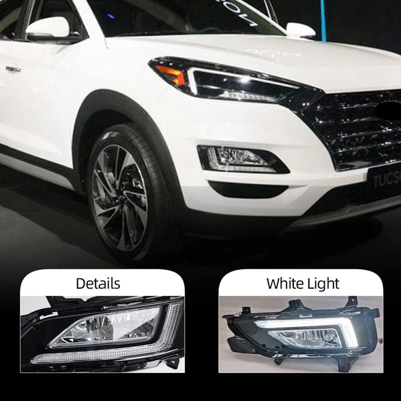 1 Чифт Автомобилни фарове за мъгла, Фарове, Капак, Дневни Светлини Дневни Светлини за Hyundai Tucson 2019 2020