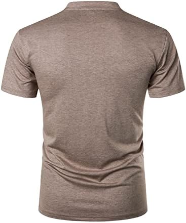 Мъжки Тениски FANARCHER Henley С къс ръкав, Ежедневни Тениски, Памучни Блузи Летни