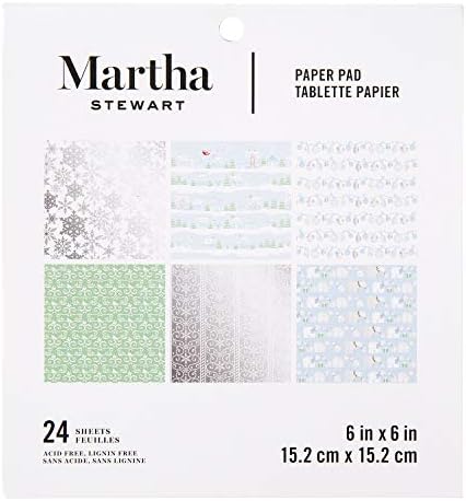 Бележник Martha Stewart за хартия -Червен / Бял / Зелен Бележник 6x6, 6 x 6 инча, Многоцветен
