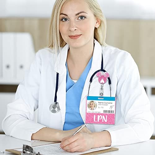 Иконата Plifal LPN Картичка на Приятел медицински Сестри Аксесоари За Грижа За Болни Лъскави Розови Хоризонтални