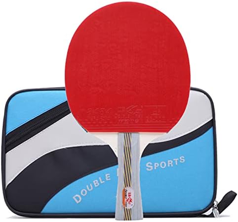 Гребло за Пинг-понг с ДВОЙНА РИБАТА | Ракета за тенис на маса и Каучук, Одобрен от ITTF |Спортни Дървени Шпатули за Пинг-понг