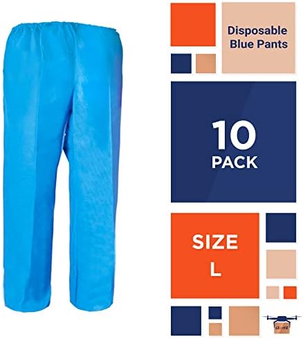 Зашеметяване за еднократна употреба сини Панталони. Опаковка от 10 полипропилен страхливци-ексфолианти за възрастни
