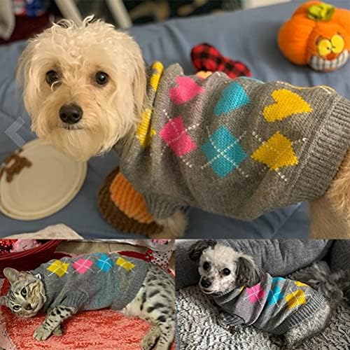 Пуловер BINGPET Dog Argyle със Сладък Зимни Дрехи за домашни любимци