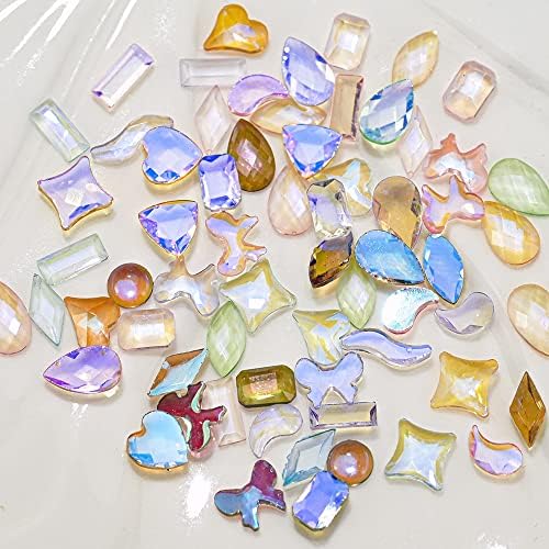 100/300 бр. в опаковка 3D Дизайн на ноктите Aurora Diamante Симфония Смола Crystal За Нокти Скъпоценни Камъни Смесени Капки Лък Правоъгълник Декорации за нокти | | - - (Цвят: 100 бр. пак