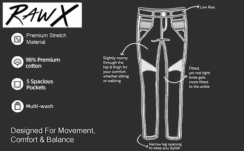 Байкерские дънки RAW X Men ' s Slim Skinny & Standard Fit, Удобни Ластични Дънкови панталони Moto Wash Rip с ожулвания,