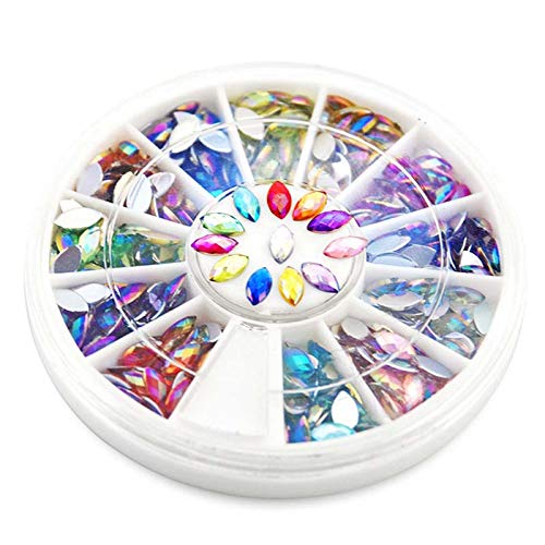 Триъгълник KADS AB 1,5 * 3 мм, 600 разноцветни кристали, 17 цветни кръгове за маникюр в Деня на Св. Валентин, декорация