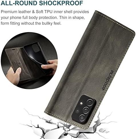 Чанта-портфейл XueXiang за Samsung Galaxy A73 5G, Калъф-за награда в Ретро стил от естествена телешка кожа, Панти