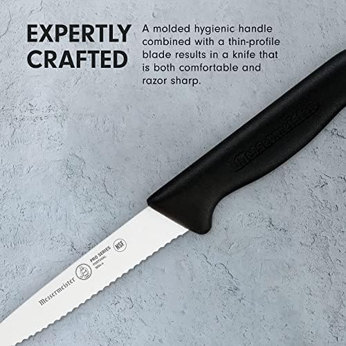 Нож за почистване на зеленчуци Messermeister Pro Series 4 с зазубренным фитил - Немска неръждаема стомана, X50 и дръжка
