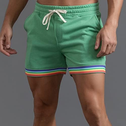 Aipengry Мъжки Летни Шорти Модни Обикновена Панталони Рейнбоу на Цвят, С Джобове и Завязками, Свободни Ежедневни Спортни