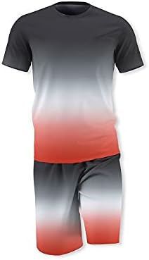 PDGJG, Нов мъжки костюм с тениска и къси панталони, Лятна дишаща Ежедневни фланелка за бягане, мъжки спортни