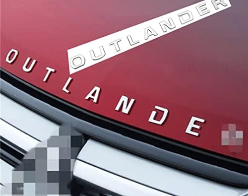 ATIMAX за кола Mitsubi Outlander 3D Букви Емблемата на предния капак Логото на Етикети Върху Иконата (Сребрист),