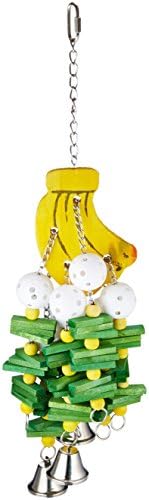 Райска Държава Пера, Подвесная Играчка-Птичка под формата на Плод с Въздушни Топки и Дървени Кубчета, Банан