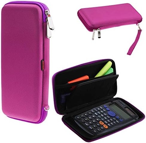 Твърд калъф за графичен калкулатор Navitech Purple с чанта за съхранение, Съвместими с Casio Graph-25
