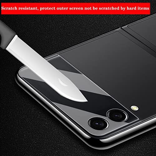[2 + 1] Бр Защитно фолио за екран за поверителност, матово, предназначена за Samsung Galaxy Z Flip 4 5G 2022, 1 БР отвън + 1 бр вътре Мека Защитно фолио за екрана от надзъртане с 1 бр про
