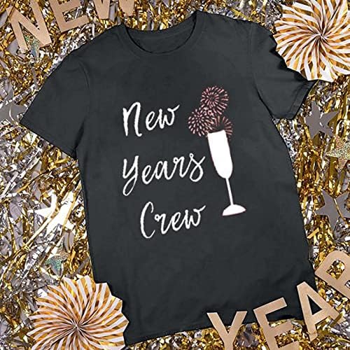 Тениска за Жени, Ежедневни Блузи с Принтом Вино, Фойерверки, 2023, нова година Пуловер с Принтом Ciew, Тениска с