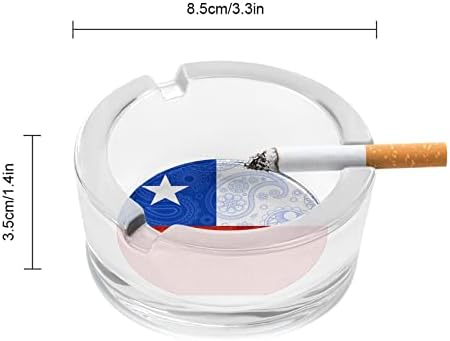 Чилийски Флаг Пейсли Стъклени Пепелници Кръгла Пепелник Сладко Сладко Титуляр за Пепел Калъф за Украса на Палубата Домашен Офис