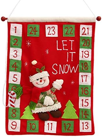 NUOBESTY Украса на Дядо Коледа е Коледен Календар за Обратно Броене Снежен човек Адвент-Календар за Обратно Броене Коледен ден на Коледа Висящи Орнаменти на Украса Сан