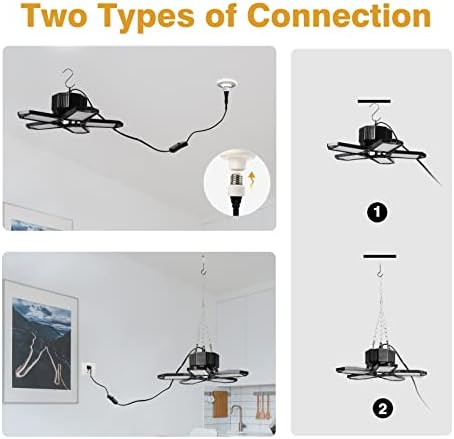 ЕЙ FOLY Plug led лампа за гараж, Обновен Plug led лампа за магазин с 5 регулируеми led панели, Деформируемые led плафониери