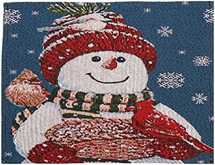 BLMIEDE Коледна Вязаная Плат Старецът Снежен човек Украса Прибори Мультяшная Кукла Изолационен Мат Реколта Поставка за
