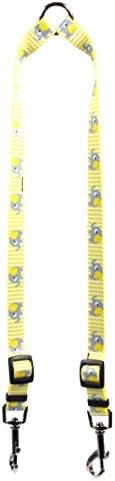 Дизайн жълто куче на Каишка за кучета с жълти Слонове-Прикачване на Малкия размер на -3/8 инча и от 9 до 12 инча дължина