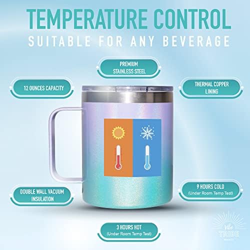 Кафеена Чаша Vibe Tribe Products™ С Изолация От Неръждаема Стомана, 12 Унции, Изолирано Кафеена Чаша