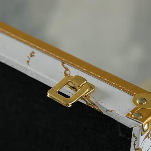 Ретро Комплект от 2 Луксозни Мраморни Бели и Златни Куфари за Ръчен Багаж, за Декор