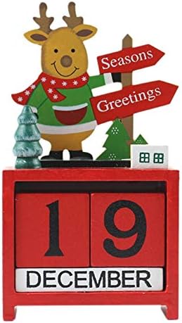 Сезонна украса Дядо Коледа Лосове Дървен Календар Скоростна Коледни Креативни Украса за офиса, доставка на случаен стил.