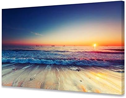 Baisuwallart S05781 Отпечатъци върху Платно, с морска гледка Син Океан, Стенно Изкуство, Картини с Морски плаж,