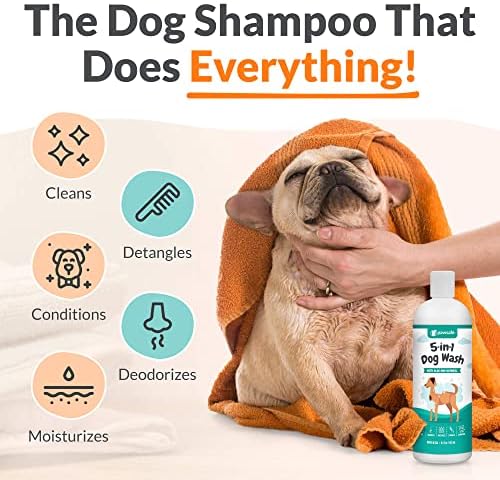 Шампоан и балсам за кучета PawSafe - средство за измиване на кучета 5 в 1 с хидратиращо алое вера и овесена каша за суха, чувствителна и сърбеж по кожата. Помага при косоп?