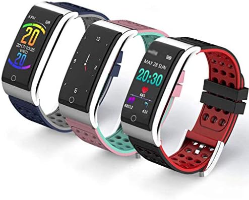 Смарт гривна с цветен дисплей Мултифункционални Водоустойчиви Смарт часовници за здравето на Smartwatch (Сини, Големи,