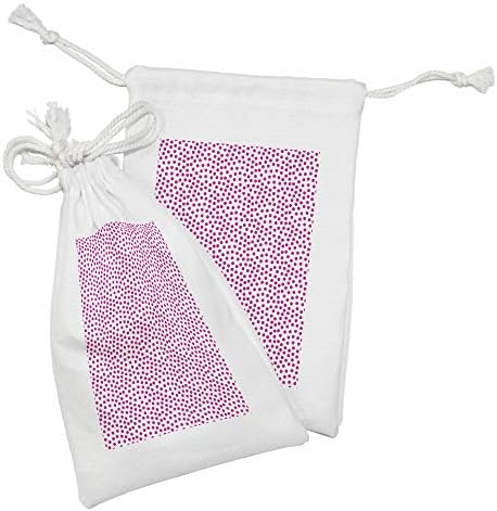 Комплект от 2 чанти от плат Ambesonne в розово грах, Монофонични Асиметричен Модел с Неправилни Кръгове на Однотонном