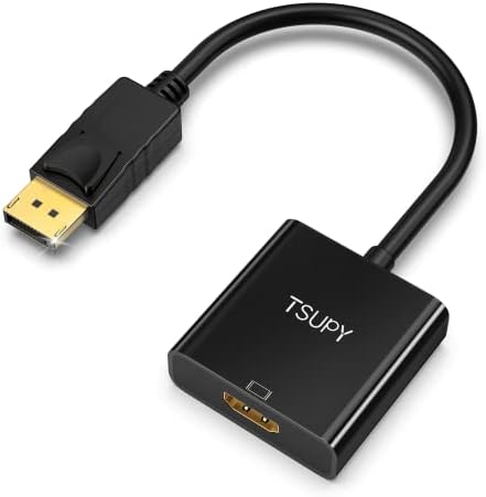 Адаптер DisplayPort-HDMI 4K UHD, TSUPY DP (източник)-HDMI (монитор) Позлатени конвертор, съвместим с КОМПЮТЪР, шрайбпроектор,