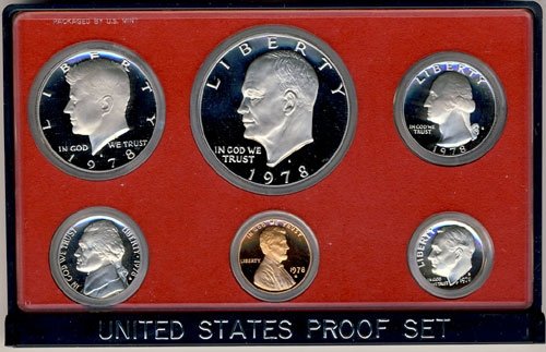 Набор от монети 1978 г., с покритие Proof 5 в Оригиналната Правителствена опаковка Proof