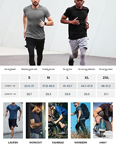 HOPLYNN 5 Опаковки Етажа Тренировъчни Тениски за Мъже, Бързосъхнеща Спортна Тениска Dry Fit с Къс Ръкав, Впитывающая