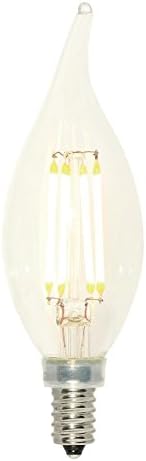 Уестингхаус Lighting 4317000 Led лампа с нишка нажежаема 4,5 (Еквивалентни на 60 W) CA11, База като Канделябра,