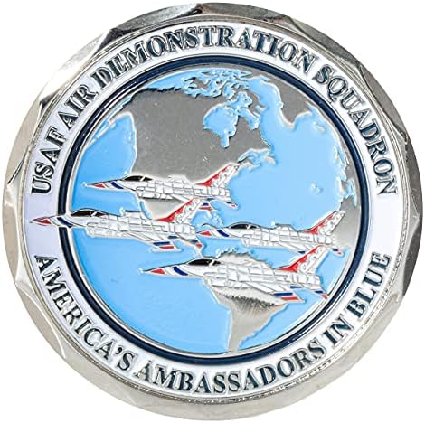 Монета на повикване Тандербердс Военно-въздушните сили на Съединените Щати и Синьо Кадифе Кутия за показване