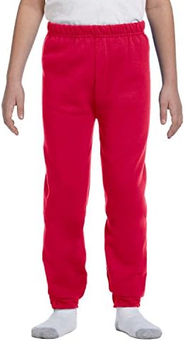 Спортни панталони Jerzees Youth 8 грама, 50/50 NuBlend, Среден размер, с ЯРКО ЧЕРВЕН цвят
