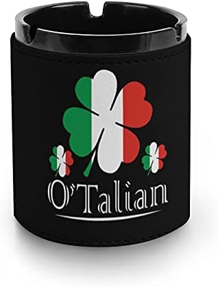 O ' Talian Ирландски 4-Листа Детелина Италиански Флаг на Цигарената Пепелник От Изкуствена Кожа Пепелник За Пушачи