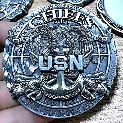 Монета на Повикване Старши началник на Военно-морския флот на САЩ с Выгравированной на поръчка Гравиране