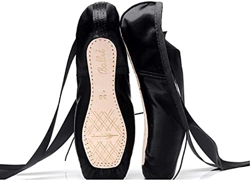 UKKD Сатен Балетные pointe обувки Черни Дамски Професионални Балетные Обувки За Момичета, Дамски Балерина, Дрехи За Танци