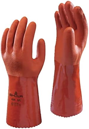 Ръкавици Atlas Ръкавица C620M от PVC с винил покритие на Средно Оранжев цвят