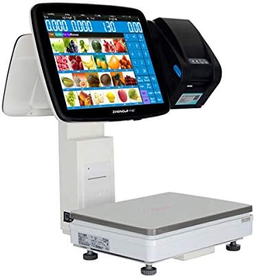Касов апарат ZHONGJI Smart POS System с весовыми кассовыми тежести (15 кг или 30 килограма по желание) Принтер за етикети за супермаркети, магазини за Хранителни стоки, търговск?