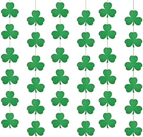 Декор Гирлянди от Зелени Лъскави Централи в Деня на Св. Патрик, Аксесоари за Украса на парти в чест на Деня на Свети Патрик от UNIIDECO, Ретро Банер от ирландската хартия