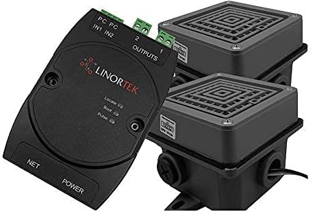 Linortek Netbell-2-2Buz Система за предупреждение за прекъсване на TCP/IP с две 4-инчов много силен зуммерами за сигнал
