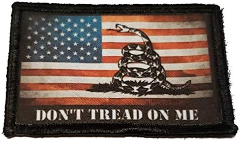 Пластир с флага на САЩ Гадсдена за поддържане на бойния дух -Произведено в САЩ - Тактическа Армията нашивка 2x3