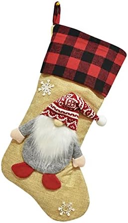 XIOS 2022 Подарък чорапи с шоколадови бонбони, Персонални Чорапи за Камината, 3D Плюшена Коледна Украса за